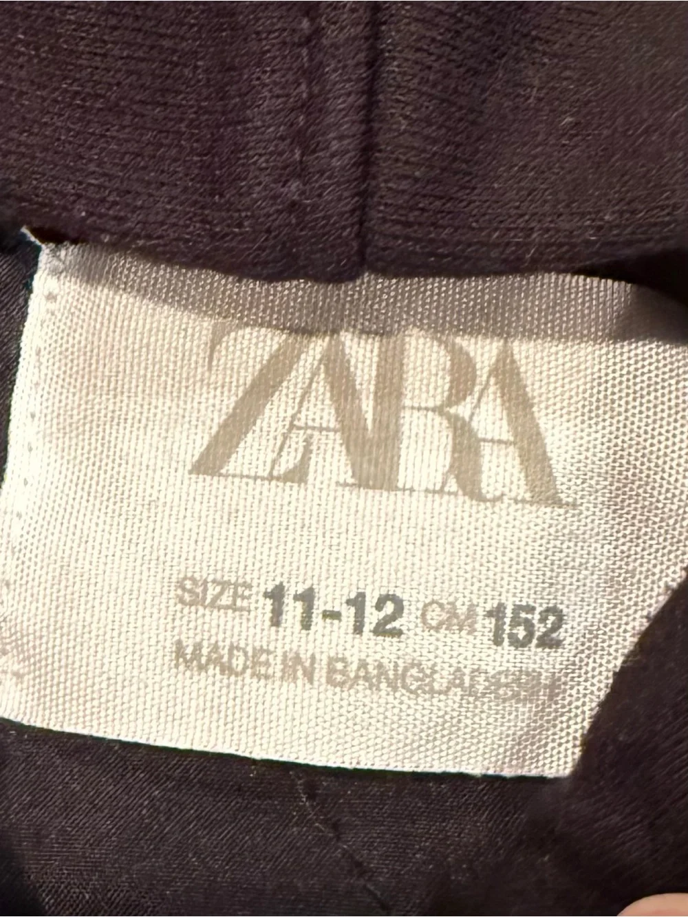 Zara Kids Overshirt Shacket w/Built In Black Hoodie Black White Plaid Size 11/12